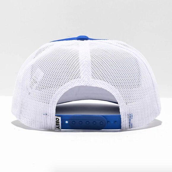 Obey Hat  Blue Trucker white red front Logo NWT - Picture 3 of 4